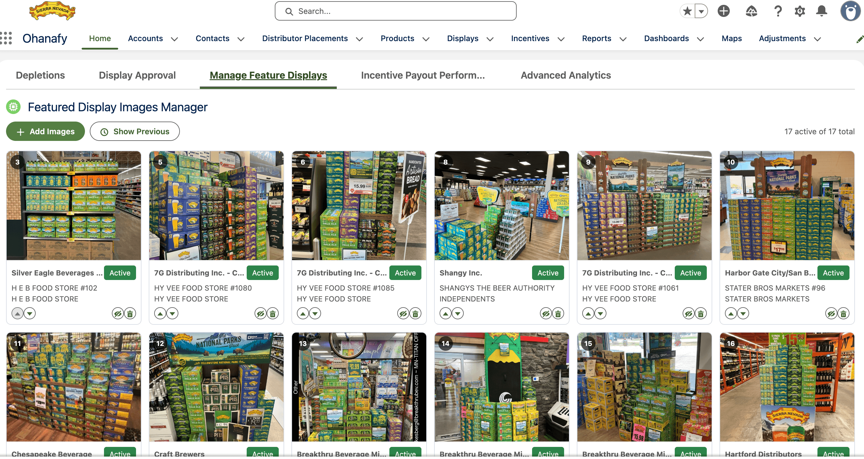 Sierra Nevada’s Featured Display Images Manager inside Ohanafy Hubs