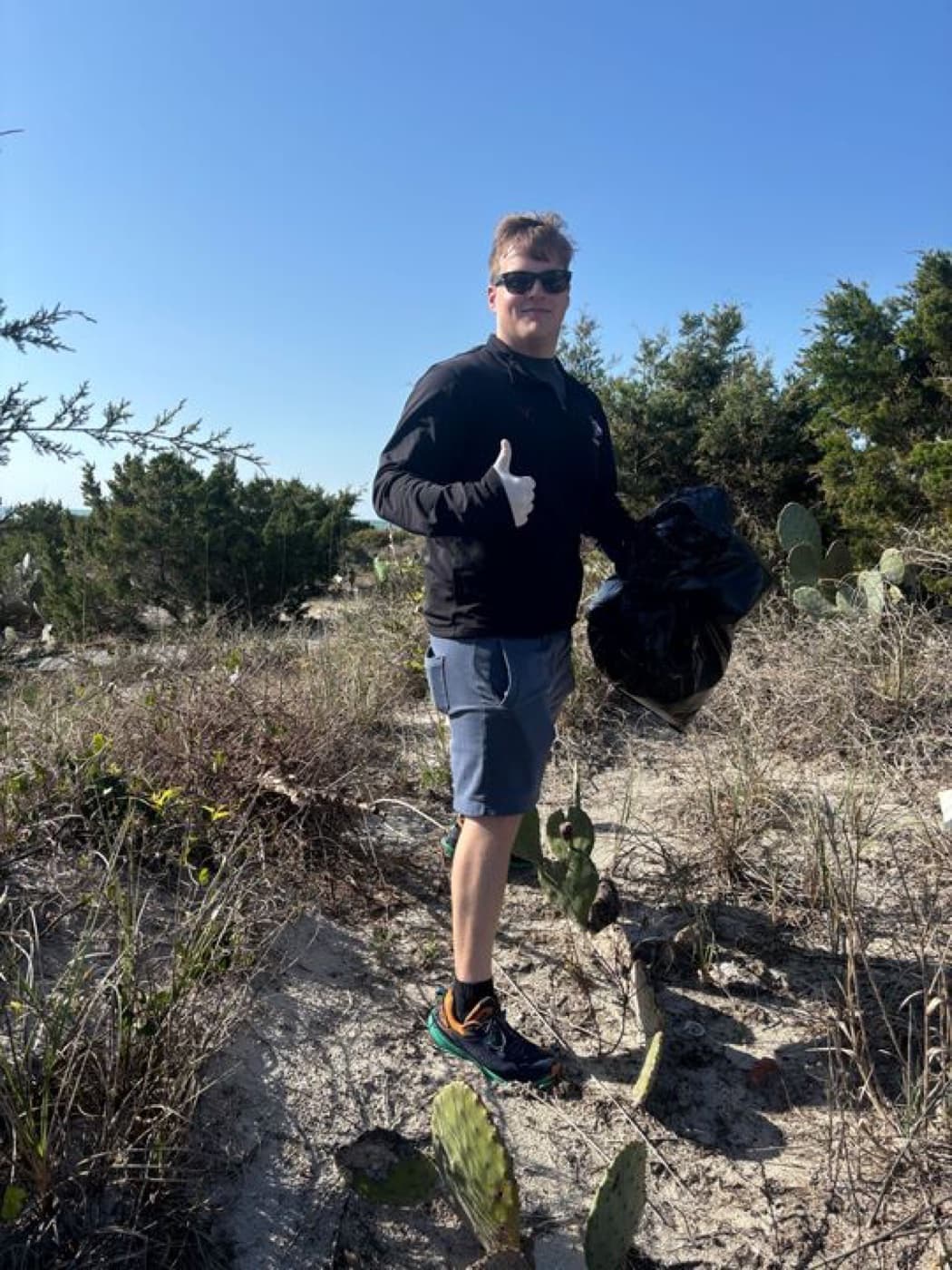 Cleaning up the local beach